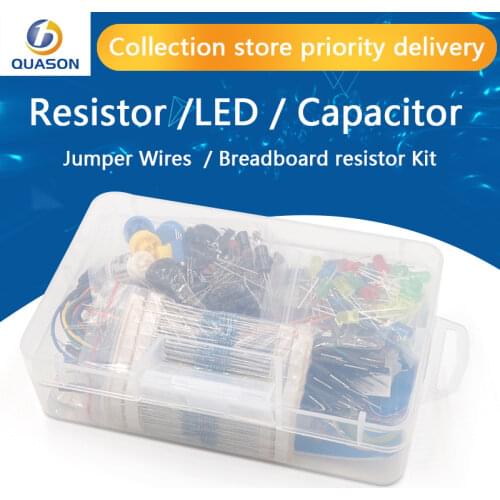 Starter Kit for arduino Resistor /LED / Capacitor / Jumper Wires / Breadboard resistor Kit with Retail Box