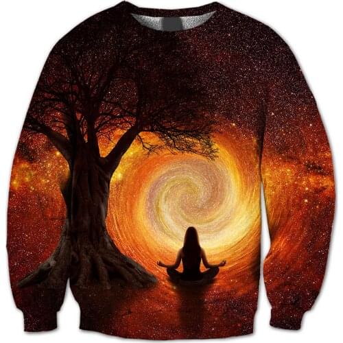 REAL American US SIZE Elevated Queen - Universe Manifesting Sublimation Print Plus Size Crew Neck Sweatshirt