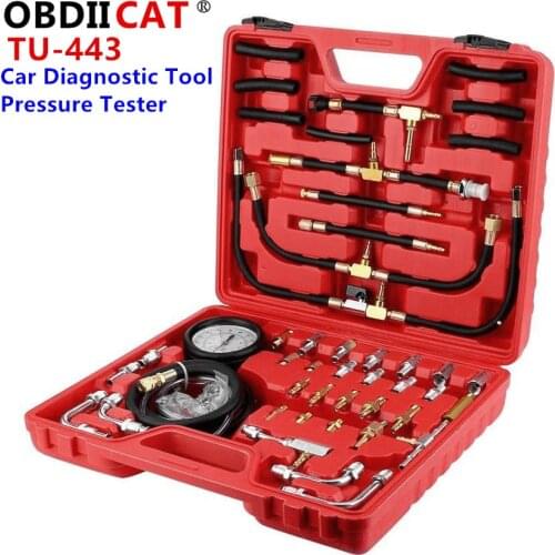 DHL TU443 Universal Automotive TU-443 Deluxe Manometer Fuel Pressure Gauge Engine Testing Kit Fuel Injection Pump Tester TU 443