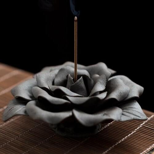 Japanese-style Ceramic Lotus Incense Stick Handmade Incense Plate Portable Ceramic Incense Burner Simple Home Small Lotus Decor