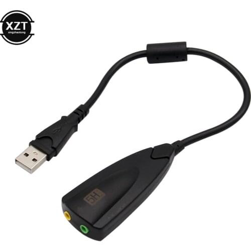 External USB Sound Card 7.1 Adapter 5HV2 USB to 3D CH Sound Antimagnetic Audio Headset Microphone 3.5mm Jack 3.5 For Laptop PC