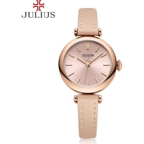 JULIUS Simplicity Womens Dress Watch Classic Leather Strap Watches Slim Ladies Japan Quartz Movt High-End Luxury Reloj JA-1018