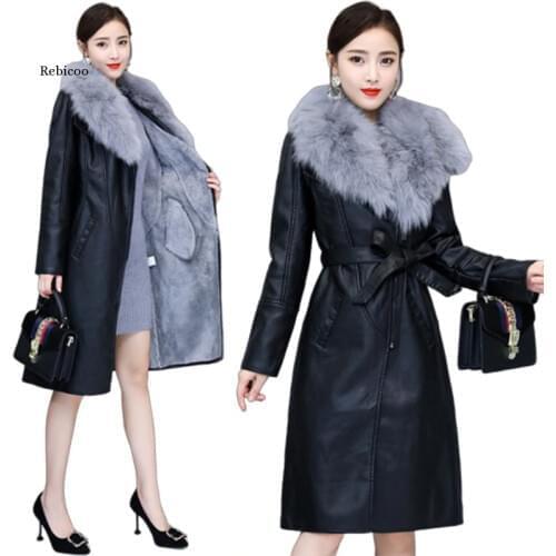 Winter Commute Long Sleeve Elegant Slim Leather Jacket Female Clothing Chaquetas Mujer Manteau Femme Hiver Coat Women