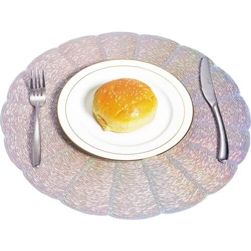 1/6Pcs Fashion Table Placemats Non Slip Heat Insulation Round Table Mats for Kitchen Dining Decoration