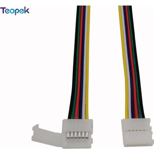 10pcs 6 pin 12mm Width RGB CCT LED Connector Solderless 1 Clip Or 2 Clip Easy Connector Adapter For 6pin RGB+CCT LED Strip