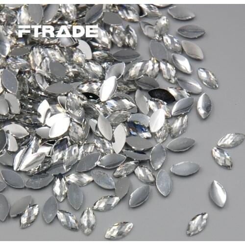 1000pcs/bag 4*8mm Horse Eye Design Acrylic Rhinestone Flat Back Fancy Cabochon Crystal For DIY Dress Crafts