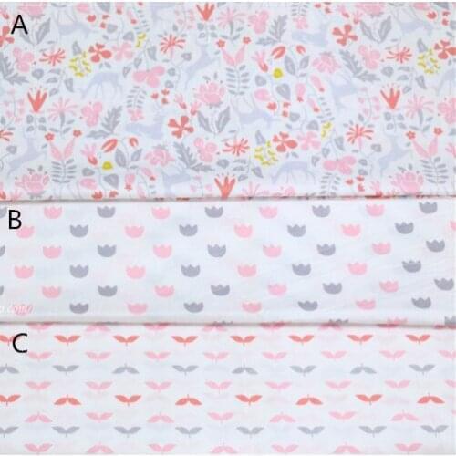 160CM*50CM PINK Deer cartoon cotton fabric sewing baby cloth infant linens bedding quilting tecidos patchwork sewing tissue