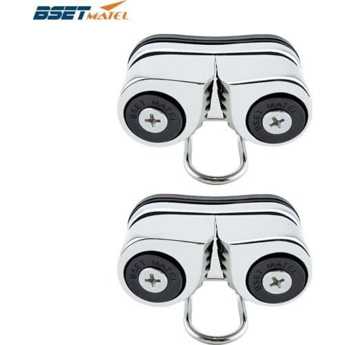 2X Stainless Steel 2 Row Matic Ball Bearing Cam Cleat leading Ring Pilates Equipment Boat Fast Entry Rope Wire Fairlead Sailboat