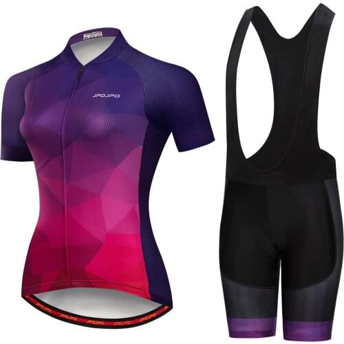 JPOJPO Cycling Jersey sets Women 2021 Summer Short Sleeve bike clothing Quick Dry Bicycle Wear Racing MTB Bike Jersey Set
