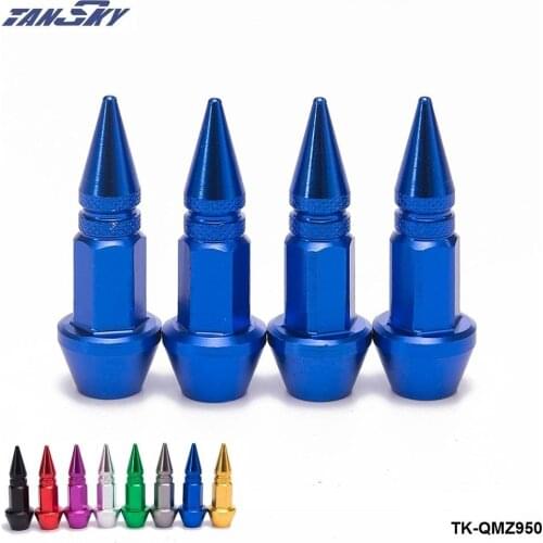 4Pcs/Set Car Auto Bike Spike Shape Tire Dustproof Wheel Stem Aluminum Valve Caps TK-QMZ950