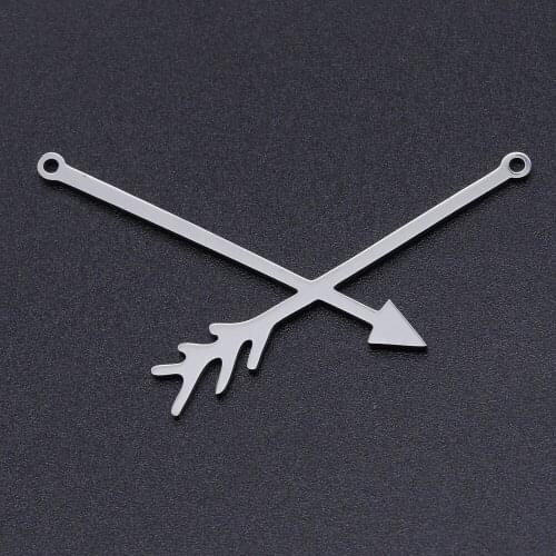 5pcs/lot 100% Stainless Steel Arrows Connectors Charms Wholesale Accept OEM Order DIY Necklace Bracelet Making Charms