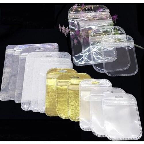 50pcs/lot Mini Zip lock Bags Plastic Packaging Bag Small Plastic Zipper Bag Ziplock Storage Pouches 4.5x6cm/6x8cm