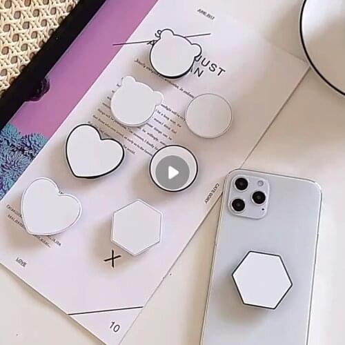 50pcs/lot New Sublimation Blank mobile Phone Plastic Holder With Metal insert heat trasnfer printing Phone Case Holder Stand