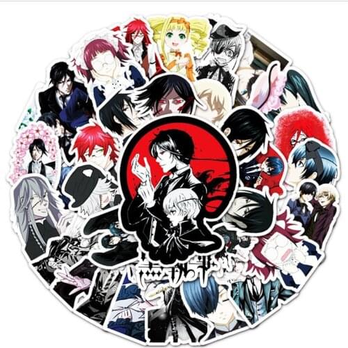 50 Pieces of Black Deacon Japanese Anime Graffiti Stickers AestheticStationery for School 2021 Notebooks Scrapbooking Decorate