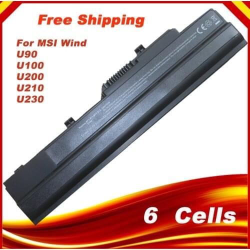 Laptop Battery for Msi Wind k40in U90 U210 U100 U230 k40in BTY-S12 3715A-MS6837D1 6317A-RTL8187SE TX2-RTL8187S