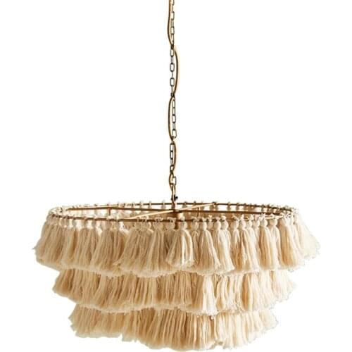 Nordic Fabric Tassu Bar Chandeliers Lights Princess Room Bedroom Living Room Designer Weaving House Hanging Lights Fixtures