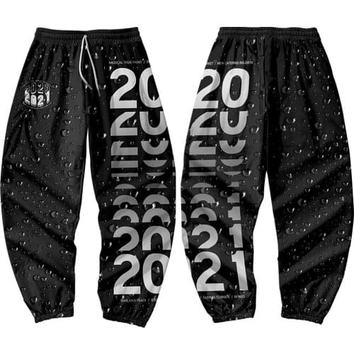 Male Trousers Black Print Sweatpants Streetwear 2021 Joggers Cargo Pants for Men Casual Hip Hop Pocket Pants