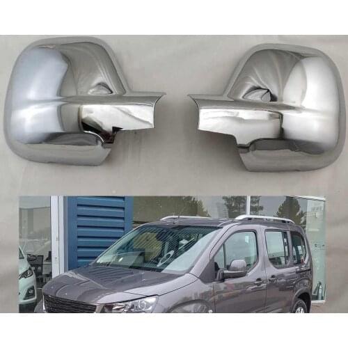 For Peugeot Rifter Mirror Cover 2 Parts Abs Chrome 2019-Automotive Decorative Accessories Rearview Accessories Modified Tunnıng Design