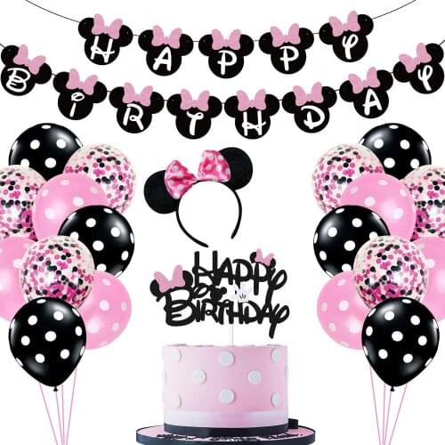 Disney Minnie Party Birthday Party Decorations kids Disposable Tableware Wedding party Birthday Party Decorations Supplies