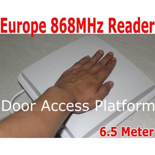 Europe 868MHz/ 6.5 Meter Card distance UHF RFID Integrated- Reader Car Parking WG26 RS232 Access Control firmware 8dbi Antenna