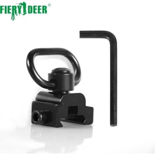 Fiery Deer 20mm Push Button QD Heavy Duty Quick Release 1.25" Sling Swivel Adapter Mount Set for Picatinny Base Rail Rifle Sight