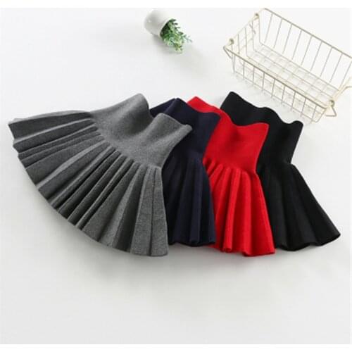 Hot New Fashion 2016 Cute Bow Child Skirt Kids Pleated Wool Blend Skirt Knit Toddlers Philabeg Children Baby Girls Tutu Skirts