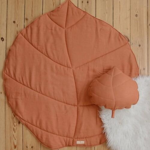 140x115 CM Newborn Baby Cotton Crawling Carpet Blanket Leaves Shape Crawling Play Mat Rug Kid Children Room Decor