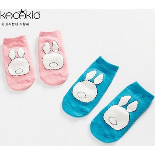 Kacakid Suprt Cute Cotton Child Kids Boys Girls Ankle Socks Long Ear Rabbit Pattern Anti Slip Baby Girls Funny Socks Slippers
