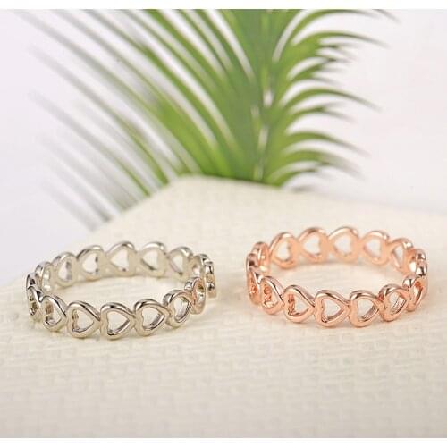 Silver Colour Hollowed-out Heart Shape Open Ring Design Cute Fashion Love Jewelry For Women Young Girl Child Gifts