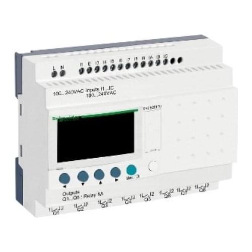 SR2B201FU compact smart relay Zelio Logic - 20 I O - 100..240 V AC - clock - display
