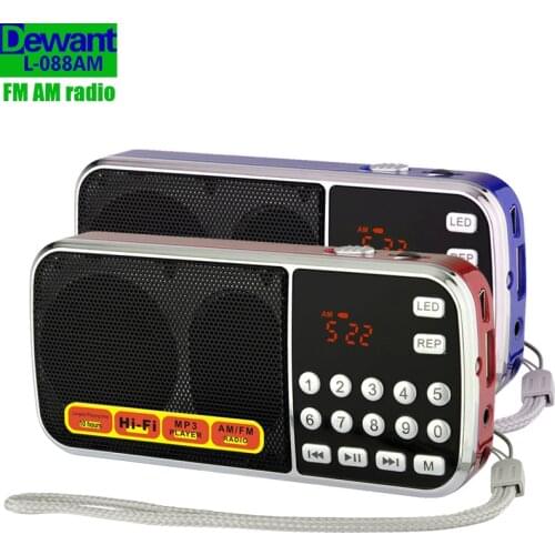 Free shipping L-088AM dual band rechargeable portable mini pocket digital auto scan AM FM radio receiver with MP3 music player