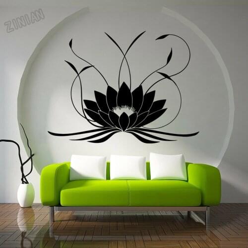 Mandala Lotus Wall Sticker Bedroom Decoration Removable Yoga Wall Decals Vinyl Home Interial Beautiful Fower Stickers Y207