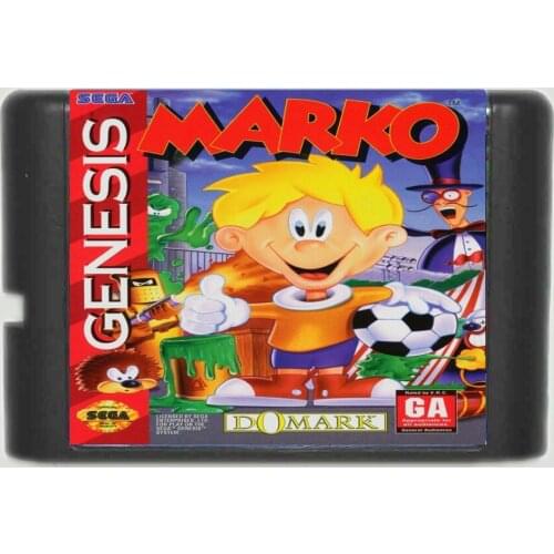 Markos Magic Football 16 bit MD Game Card For Sega Mega Drive For Genesis