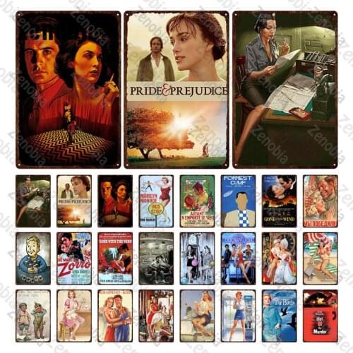 Metal Movie Sign Vintage Plaque Metal Posters Wall Art Stickers Decorative Tin Painting Home Wall Man Cave Decor Metal Plate