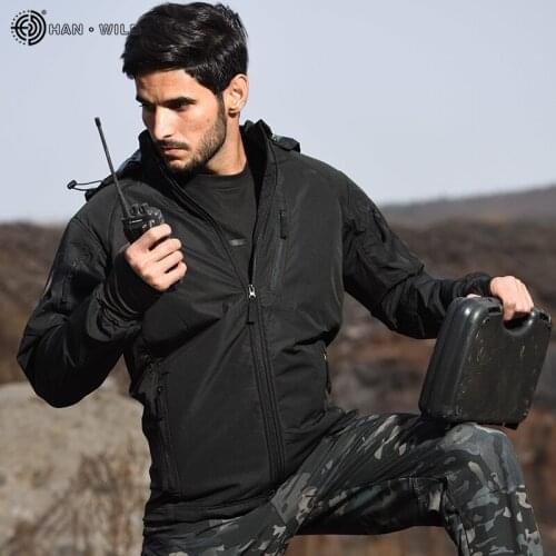 Men Jackets Winter Softshell Fleece Tactical Jackets US Army Military Style Camouflage Hooded Coats Waterproof Windbreaker