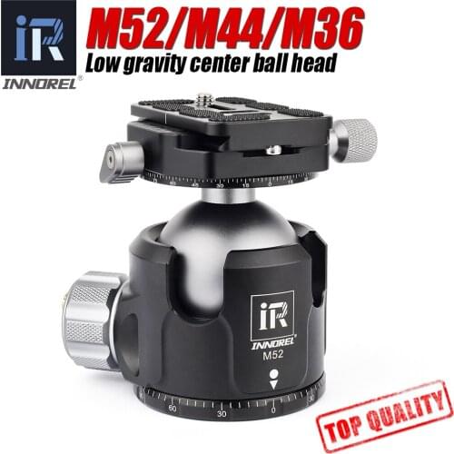 Low Center of Gravity 52mm 44mm 36mm tripod Ballhead Double U Notch ultra-low profile Damping setting CNC ball head heavy duty