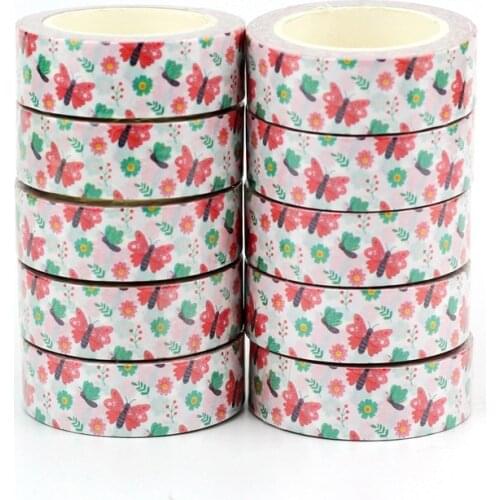 NEW 10pcs/Lot Decorative Butterfly Spring Washi Tapes Japanese Paper Scrapbooking Stickers Adhesive Masking Tape Cute Stationery