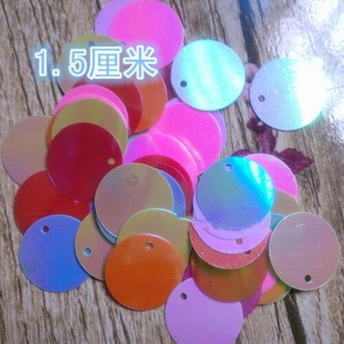 About 1700Pcs 15mm Round Loose Sequin Paillette Sewing Decoration Wedding Craft Women Kids DIY Craft Supply Flat Sequins