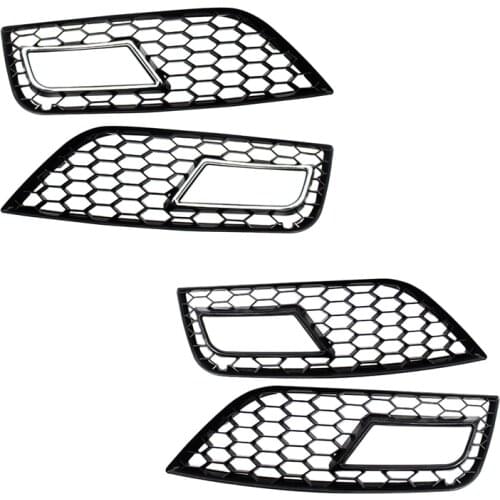 Front Lower Bumper Grill Refitting Fog Light Grille for - A4 RS4 B8 B9 2013 2014 2015 8K0807681K 8K0807682K