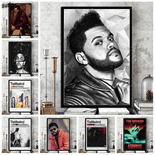 The Weeknd Hot Music Singer Star Poster Prints Wall Art Posters Canvas Painting Picture for Living Room Home Decoration