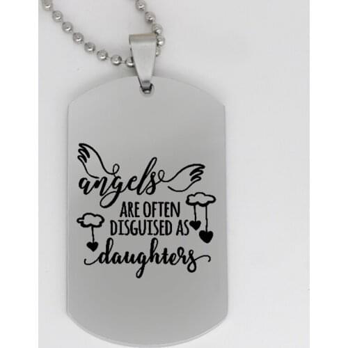 Ufine jewelry daughter gift pendant army card angels are often disguised as daughter stainless steel customed necklace N4140