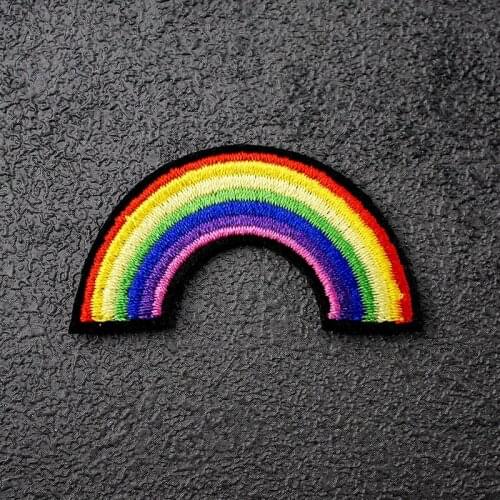 Rainbow (Size:2.5X4.5cm) DIY Cloth Badges Patch Embroidered Applique Sewing Clothes Stickers Apparel Accessories