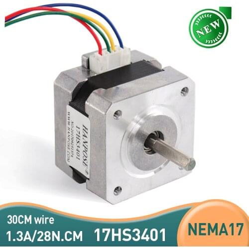 10pcs Nema17 Stepper Motor 17HS3401 4-lead 42 step motor 12v 42BYGH 28N.CM 1.3A CE ROSH ISO CNC Laser and 3D printer