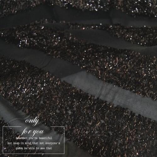 Silk Georgette Chiffon Fabric Dress Fashion Horizontal Thread Coffee Bright Thread DIY Patchwork Tissue