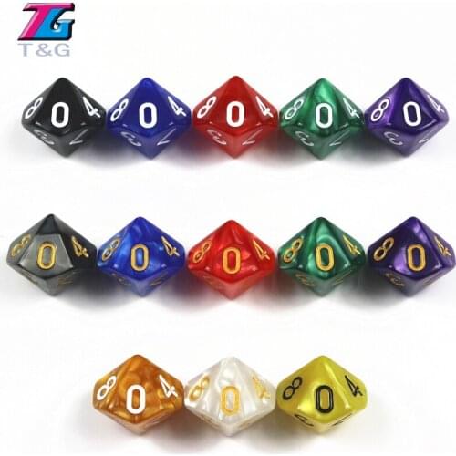 T&G D10(0-9) Dice for DnD,Rpg 10 Sided Smooth Surface Games Multi Colors Desktop Set ,for Board Game Playing,rpg