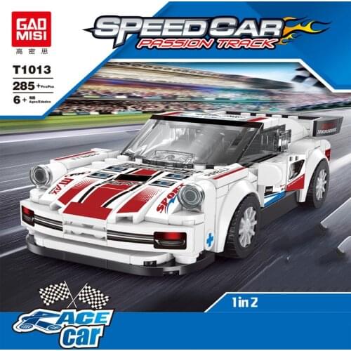 T1013 World Famous Super Track Racing 8 Grid Racing Speed Children Assembling Building Blocks Boy Car for Gifts
