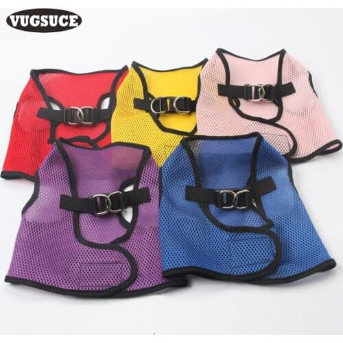 VUGSUCE Mesh Pet Dog Harness for Small Large Dogs Personalized Breathable Adjustable Puppy Harness for Chihuahua Pet Products