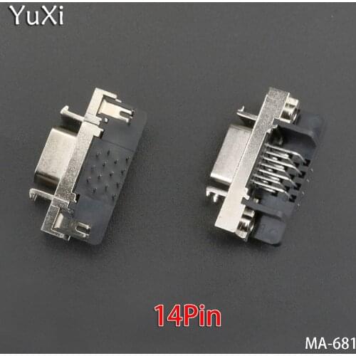 YuXi 2PCS/lot CN14P CN20P CN26P CN50P Female SCSI Connector Bent Feet Slot Type 14Pin 20Pin 26Pin 50Pin Solder Plate Holder