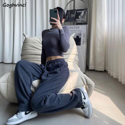 Women Casual Pants Plus Velvet Thicker Bundle Feet Bodybuilding Harem Drawstring Baggy Solid Korean Style Chic Trendy Harajuku