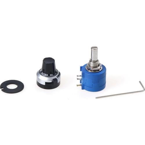 1set 3590S-2-103L 3590S 10K ohm Precision Multiturn Potentiometer 10 Ring Adjustable Resistor + Turns Counting Dial Rotary Knob